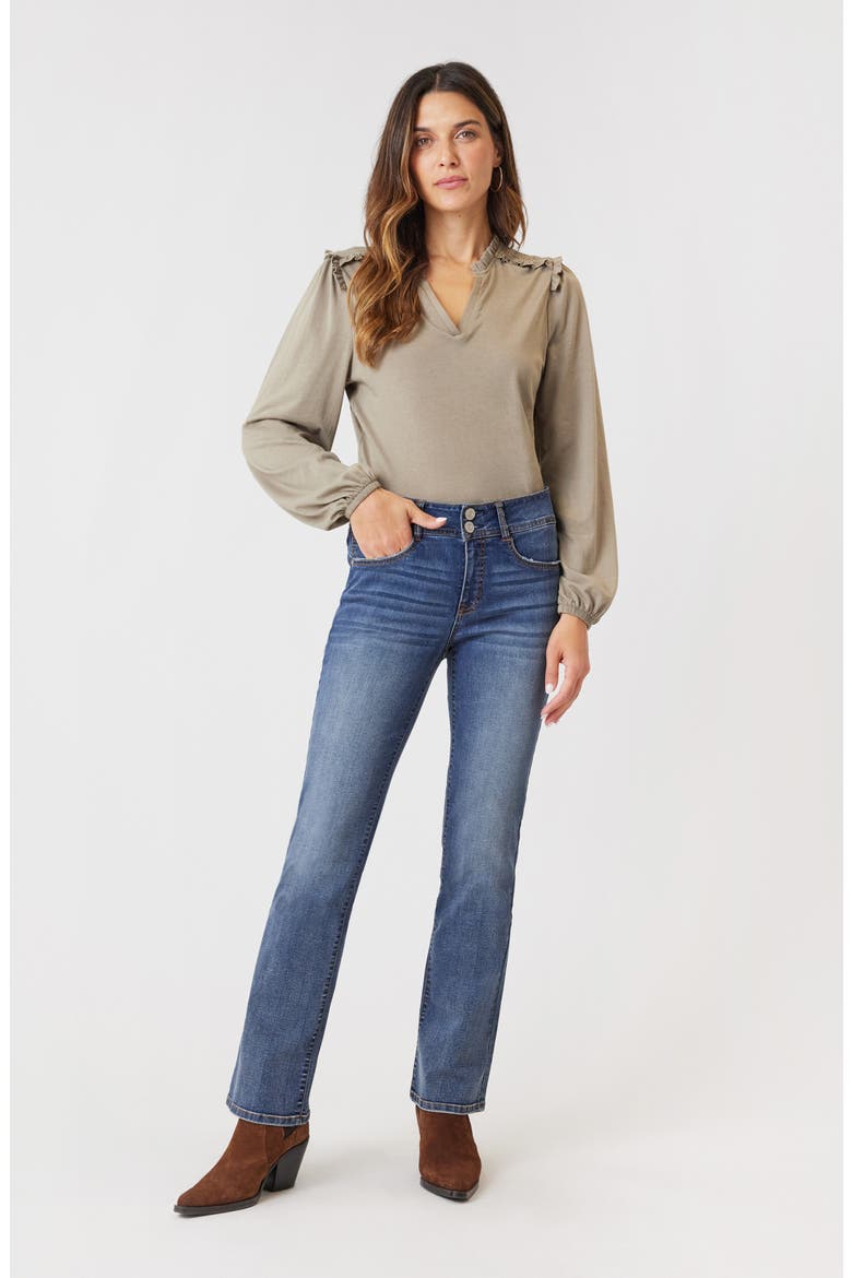 Curvy Mid Rise Bootcut Jeans, Alternate, color, STEEL