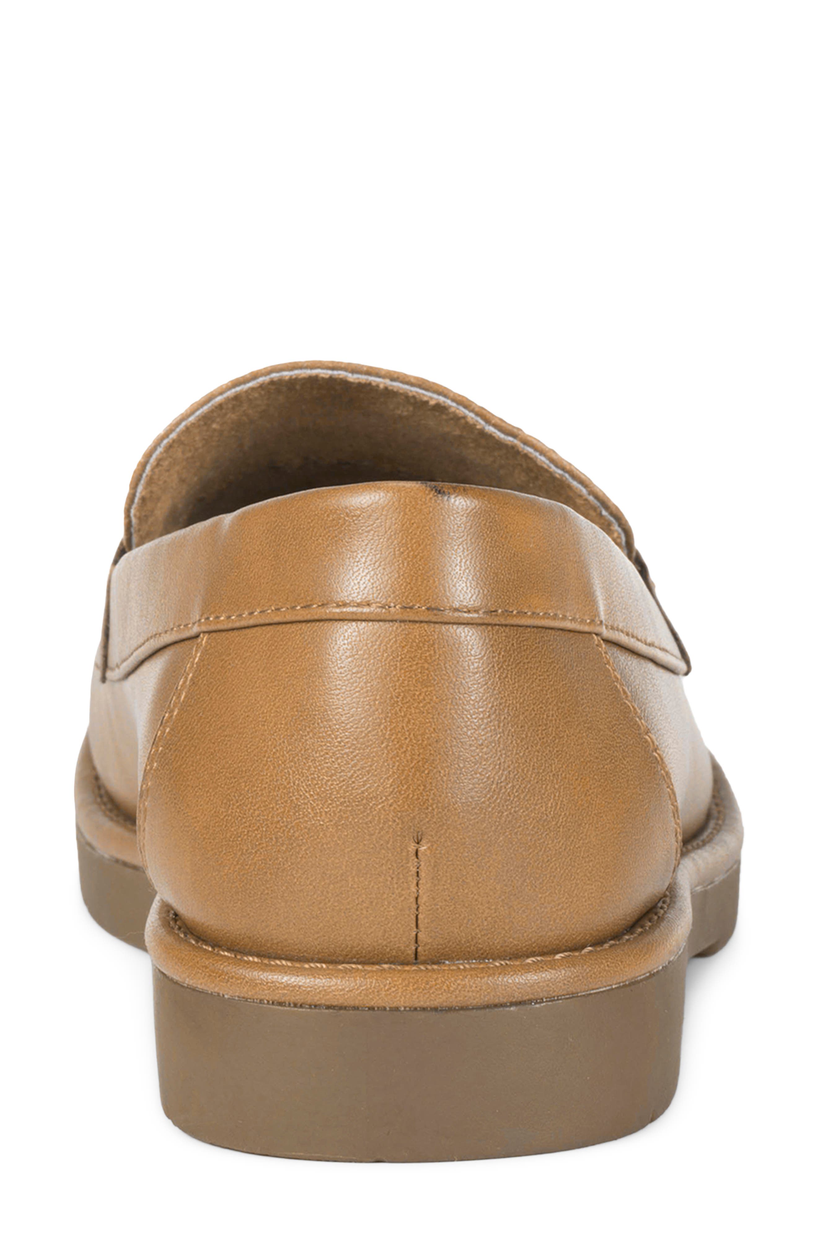 Calli Croc Embossed Faux Leather Loafer, Alternate, color, DARK ALMOND
