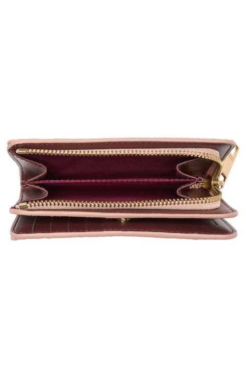 Marc Jacobs Topstitched Compact Zip Wallet In Pink