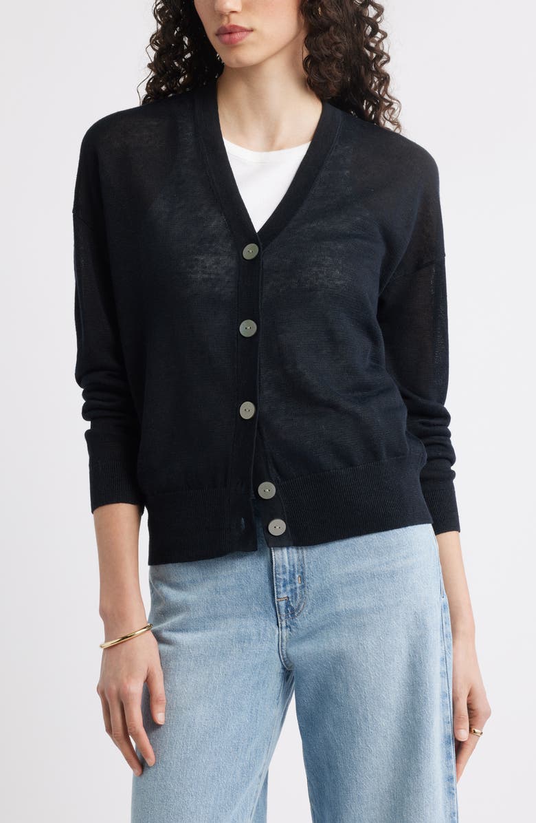 Nordstrom Linen Blend Cardigan, Alternate, color, 
