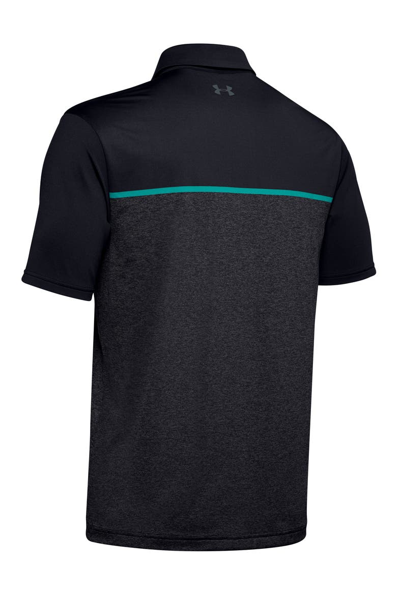 Playoff 2.0 Loose Fit Polo, Alternate, color, BLACK/ TEAL RUSH