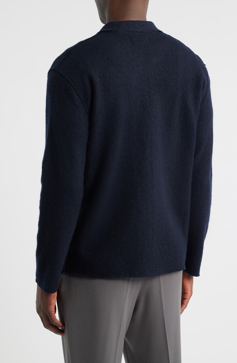 NN07 Jonas 6398 Boiled Merino Wool Zip Cardigan, Alternate, color, Navy Blue