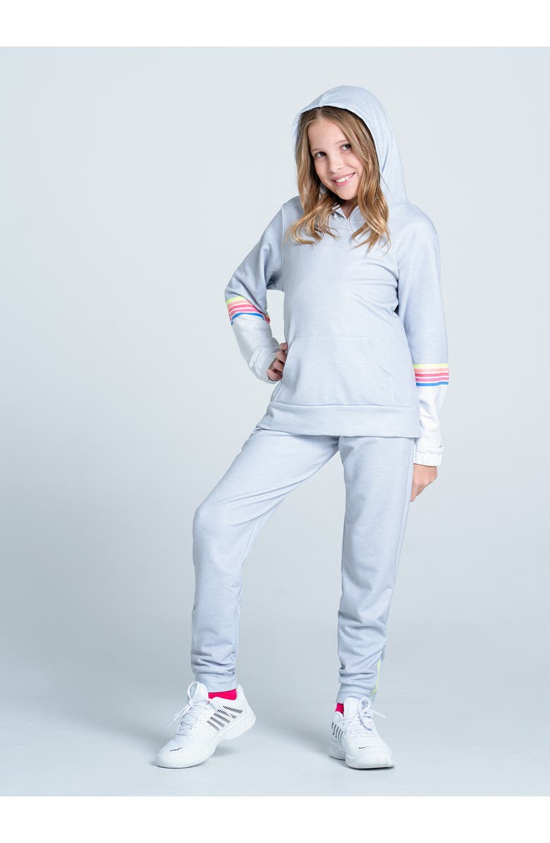 Lucky in Love Over the Rainbow Hoodie, Alternate, color, Heather Grey