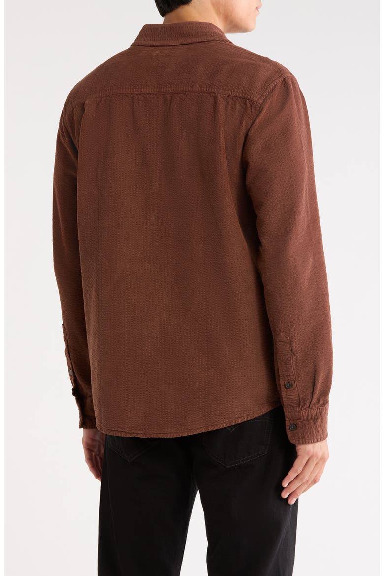 Miller CPO Luxe Seersucker Corduroy Button-Up Shirt, Alternate, color, WOOD BROWN
