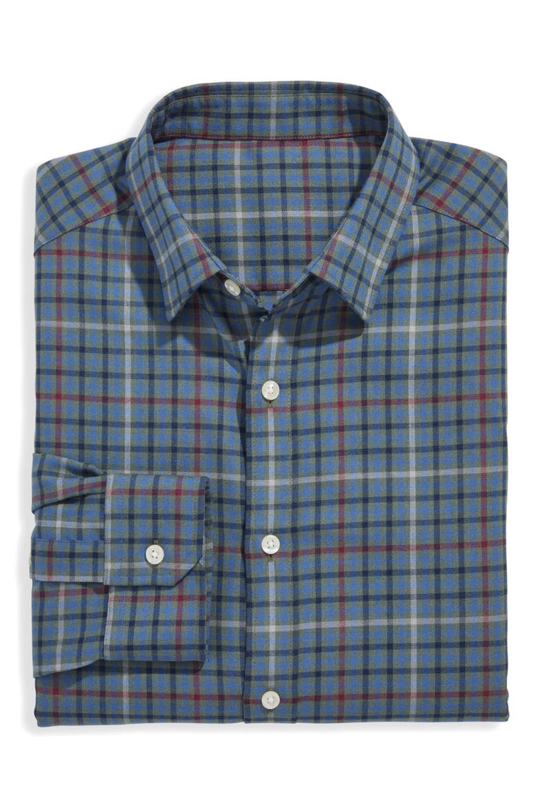Madaket Tattersall Tech Twill Button-Up Shirt, Alternate, color, BALSAM