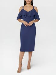 RACHEL Rachel Roy Marcella Off the Shoulder Ruffle Midi Dress