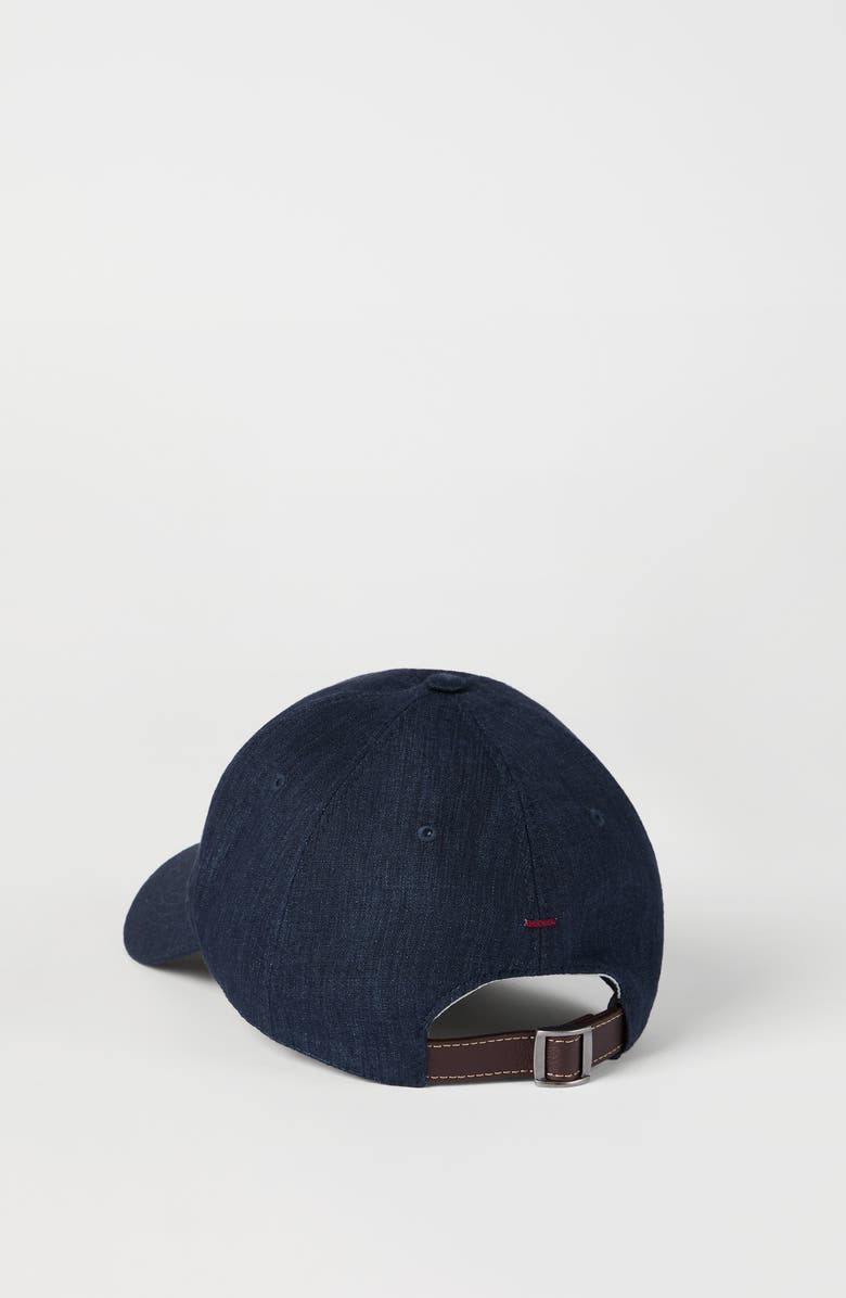 Brunello Cucinelli Délavé linen Baseball cap, Alternate, color, Navy Blue