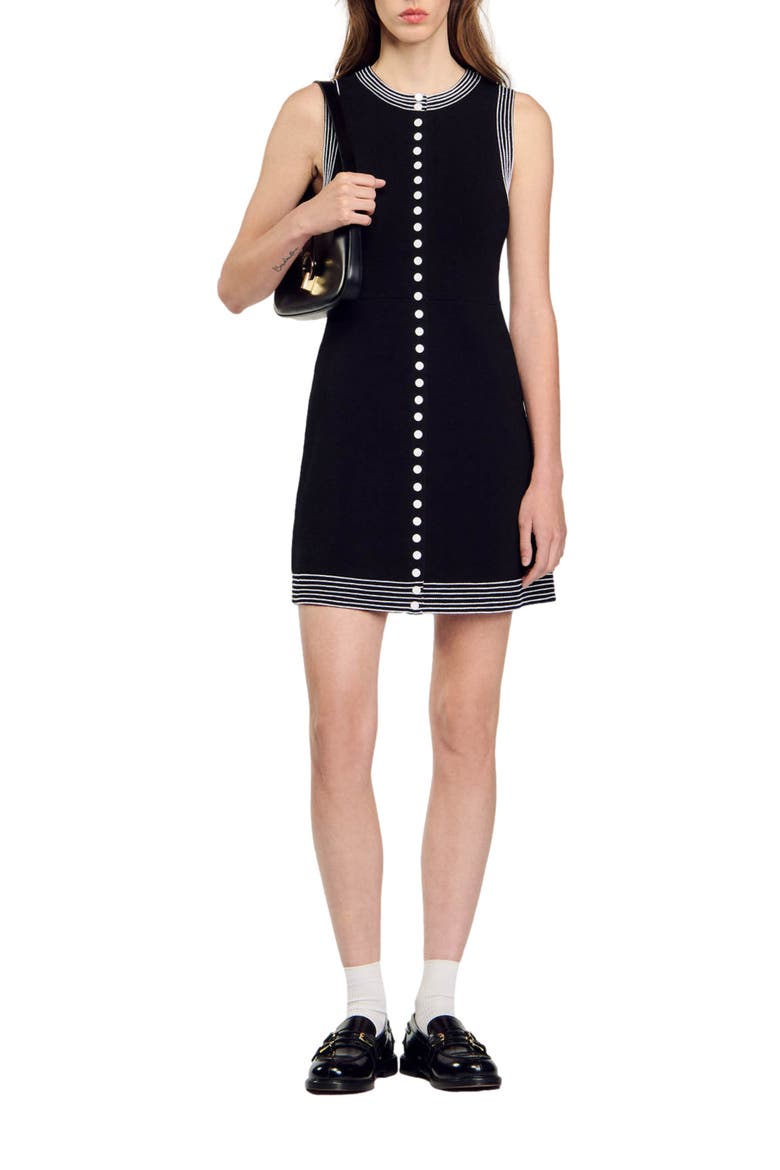Short button-up dress, Alternate, color, Black