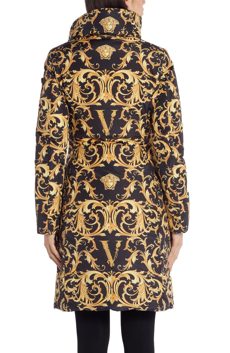 Versace V-Barocco Print Down Puffer Coat, Alternate, color, 