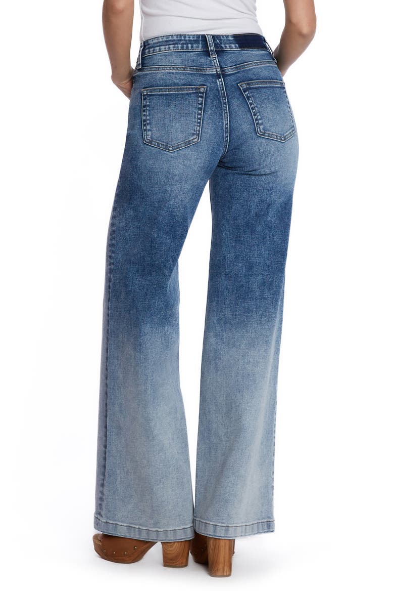 High Waist Wide Leg Jeans, Alternate, color, GRADIENT BLUE