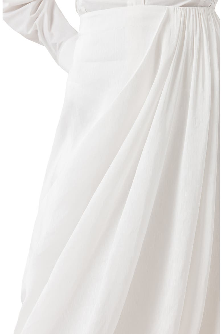 Nia Pleated Bubble Hem Midi Skirt, Alternate, color, ANTIQUE WHITE