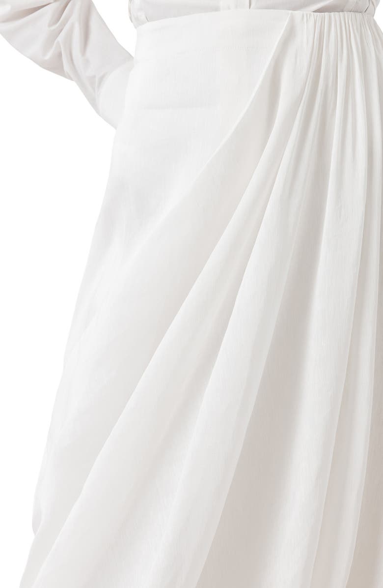 AllSaints Nia Pleated Bubble Hem Midi Skirt, Alternate, color, Antique White