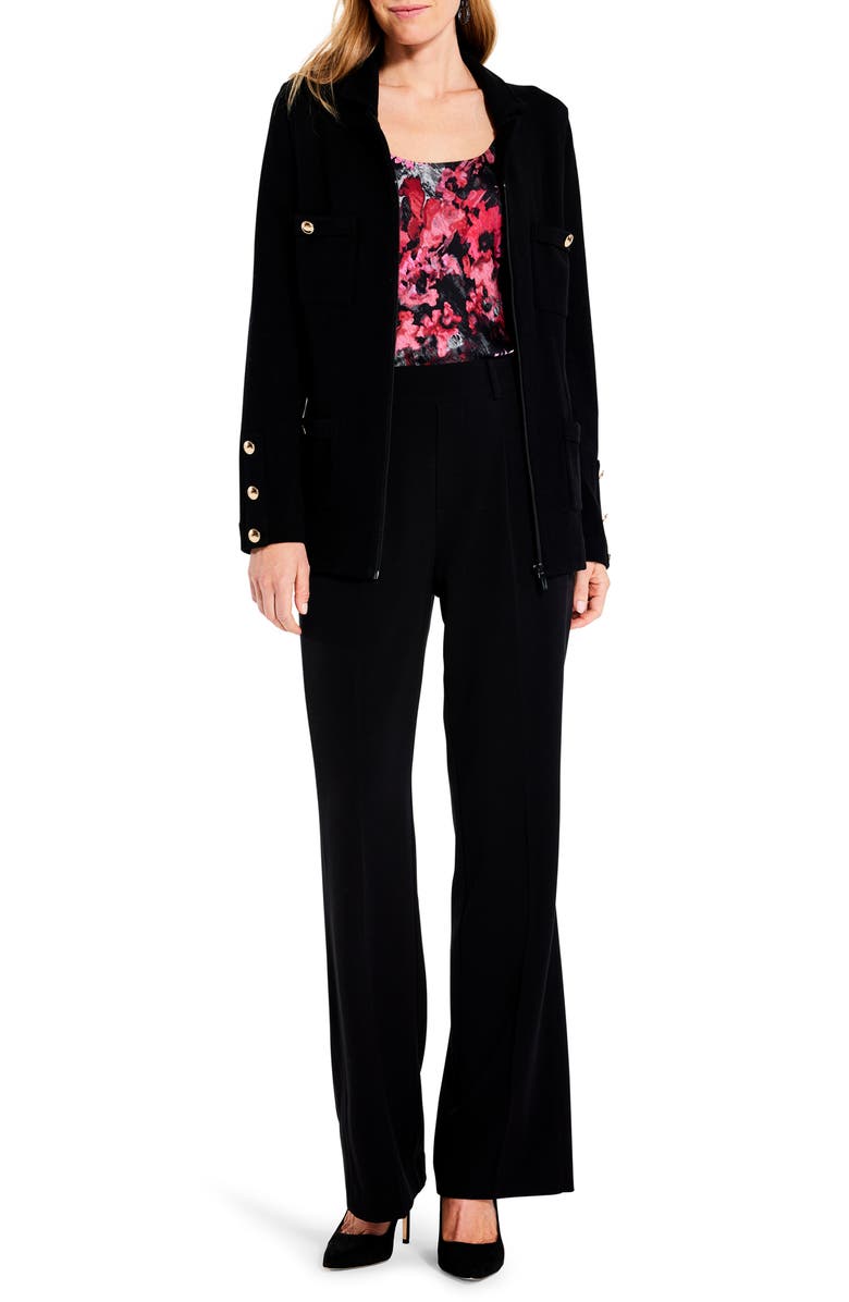 NIC+ZOE City Charm Knit Jacket, Alternate, color, Black Onyx