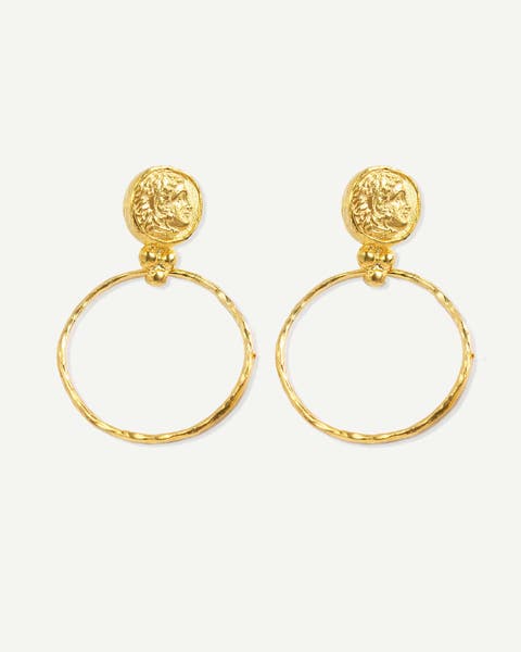 Myia Coin Front Hoop Earrings