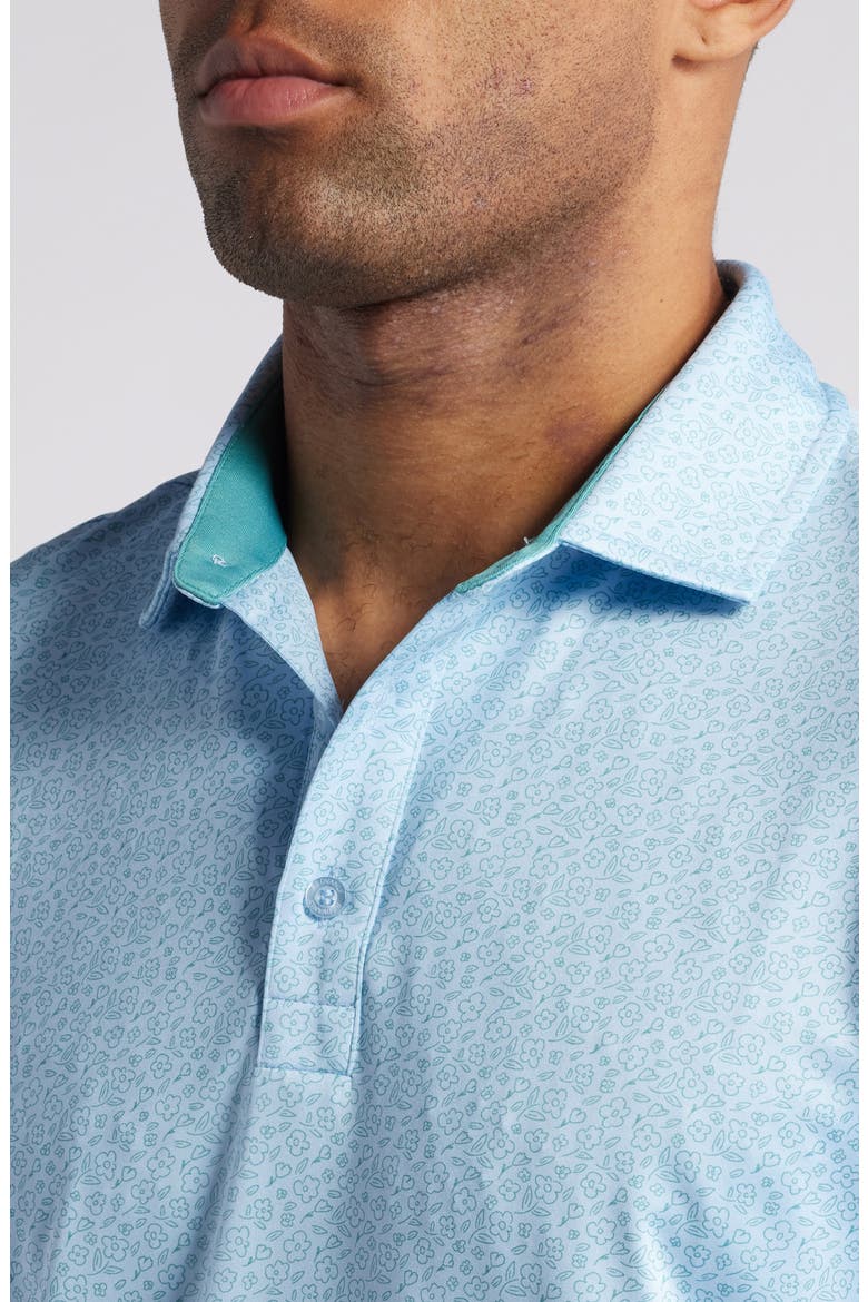 Kimbell Floral Performance Polo, Alternate, color, ATMOSPHERE