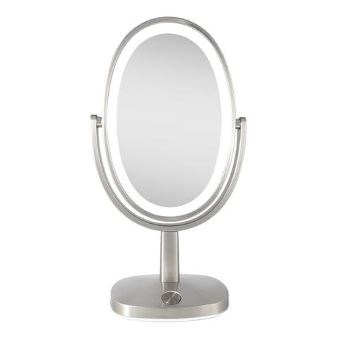 Newport Lighted Makeup Mirror with 5X/1X Magnification & Touch Pad