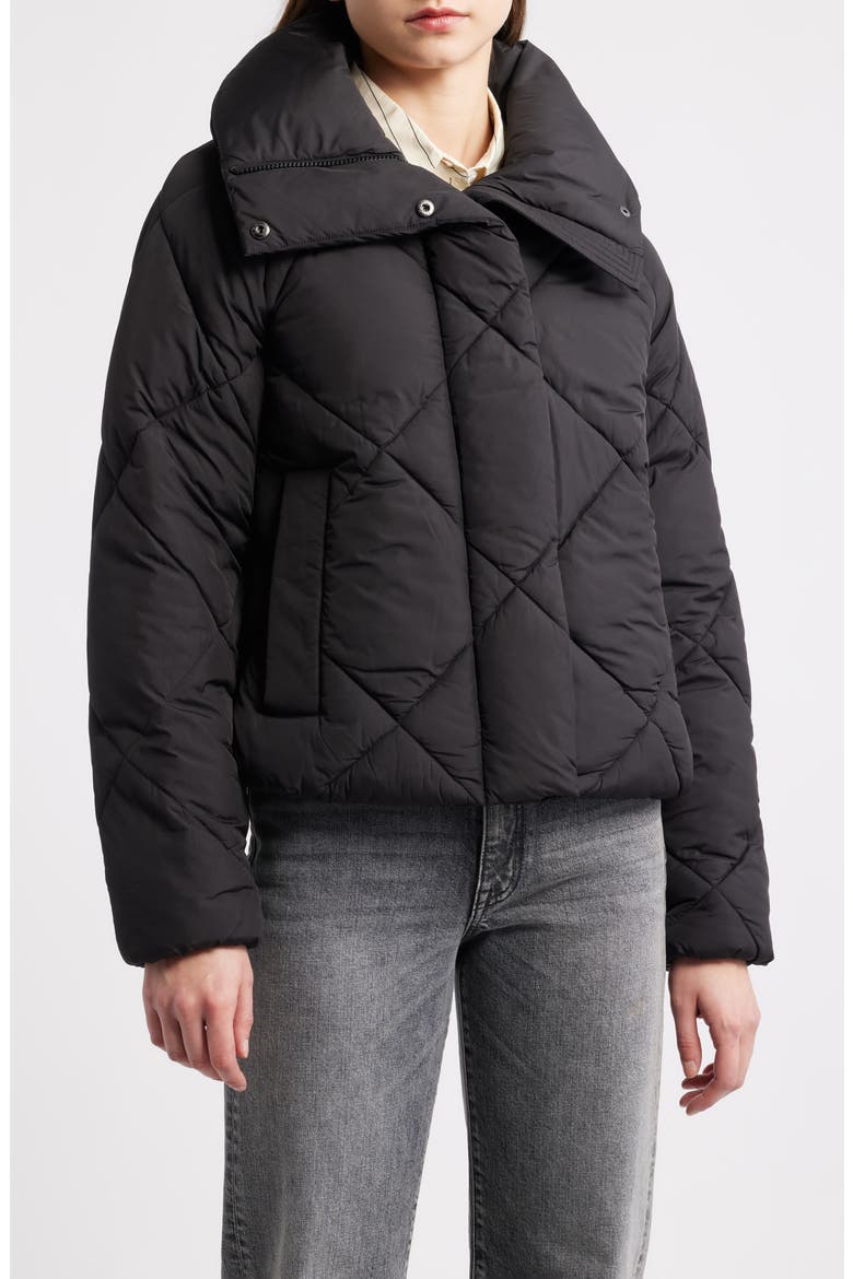 Missy Water Resistant Diamond Quilted Jacket, Main, color, BLACK