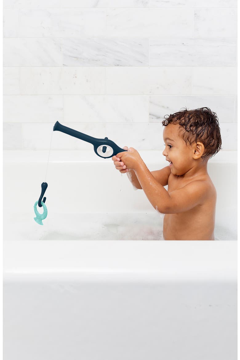 Cast Fishing Bath Toy, Alternate, color, NAVY/ CORAL