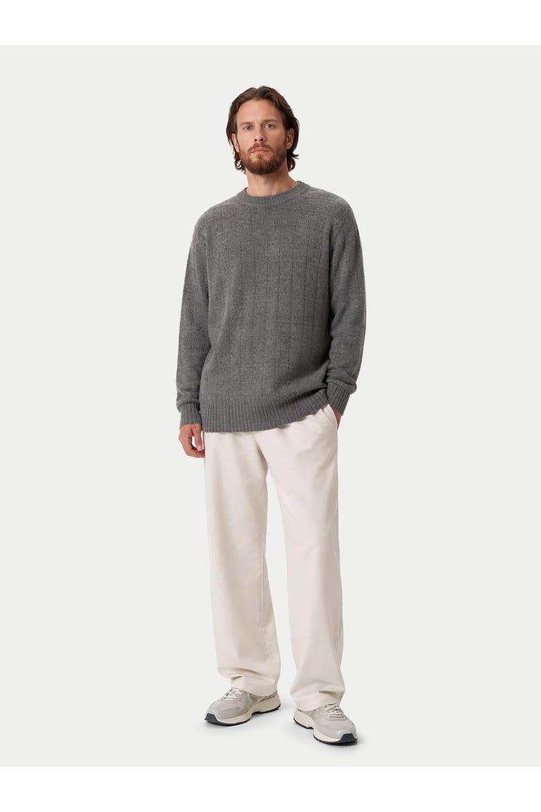 Square-Patterned Cashmere Sweater, Alternate, color, dim gray