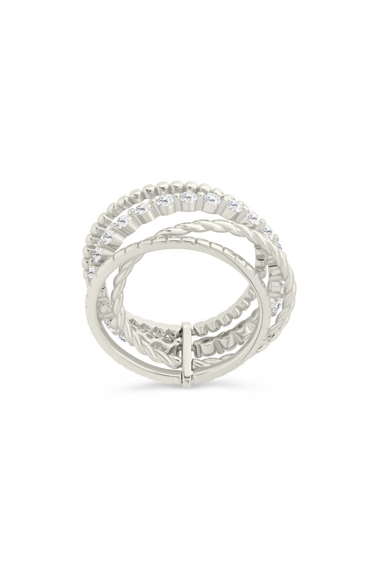 Cassidy Cubic Zirconia Stack Ring, Alternate, color, SILVER