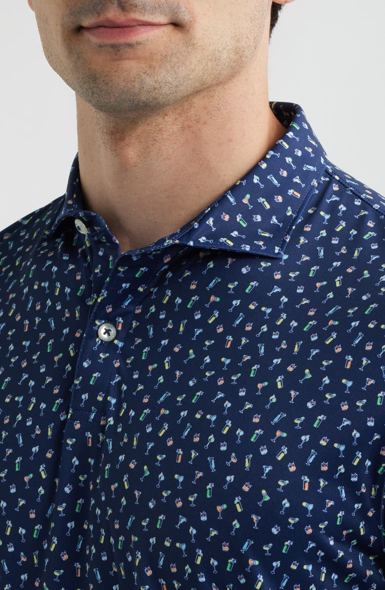 johnnie-O Pop Tails Cocktail Print Performance Jersey Polo, Alternate, color, 