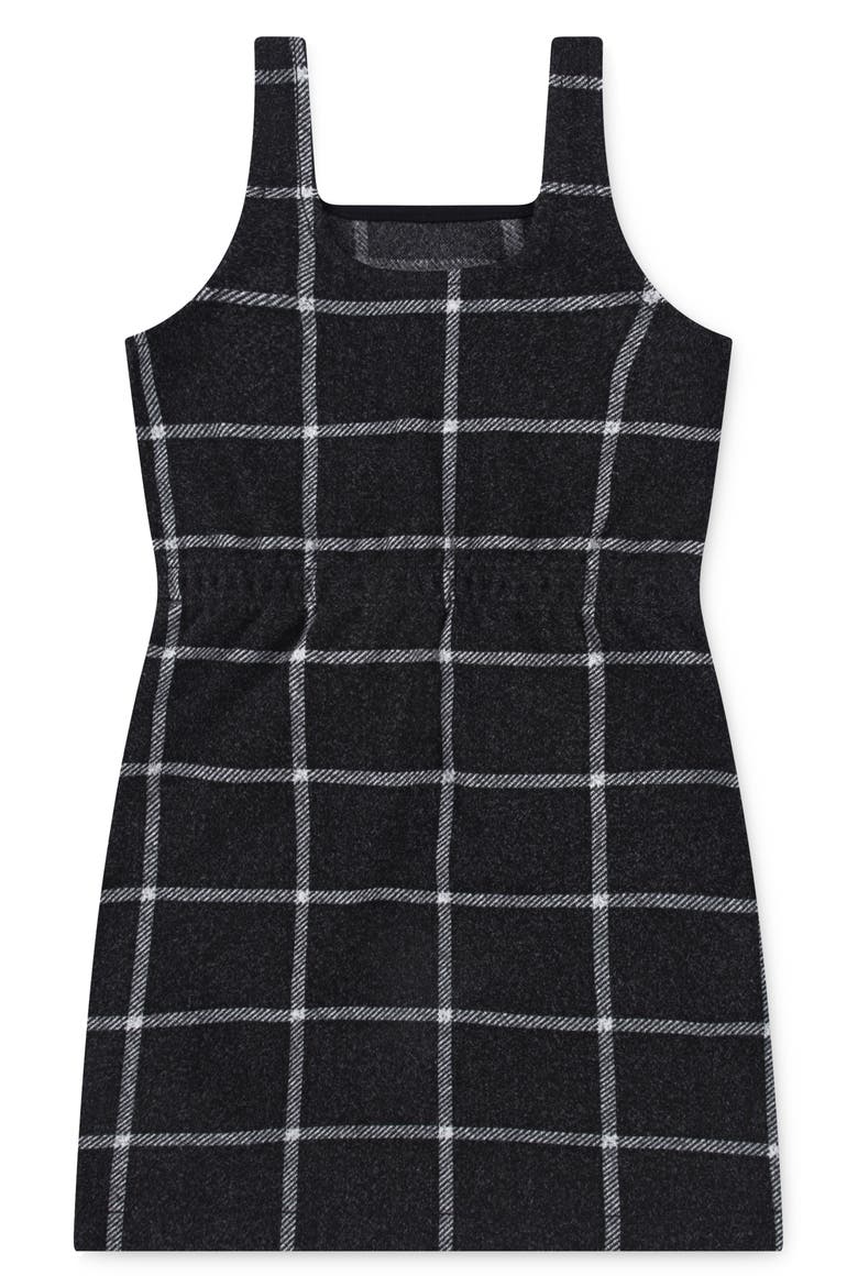 Kids' Grid Check Pinafore Dress, Alternate, color, ANTHRACITE
