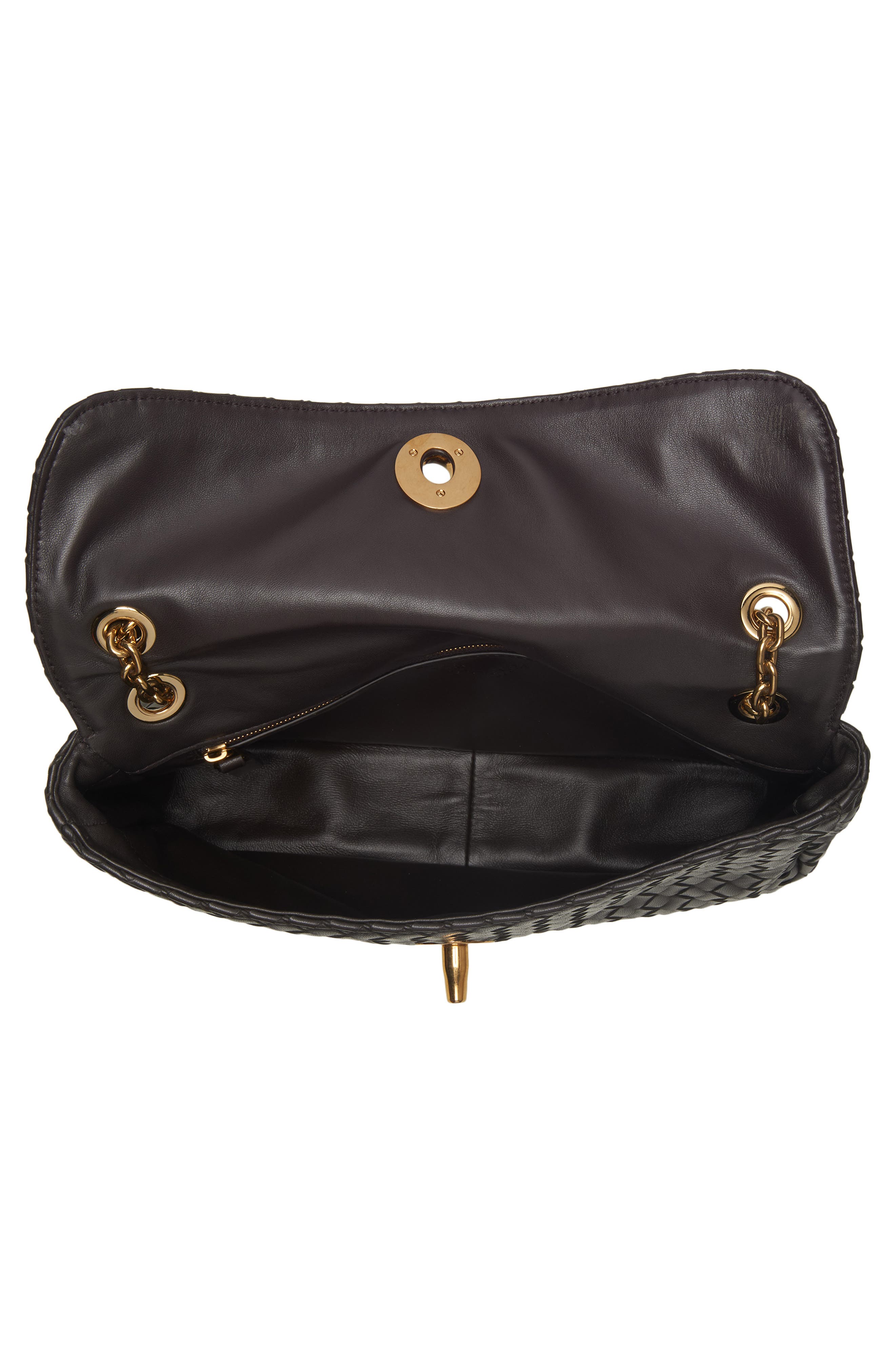Bottega Veneta Madison Intrecciato Shoulder Bag, Alternate, color, 2009 Espresso-M Brass