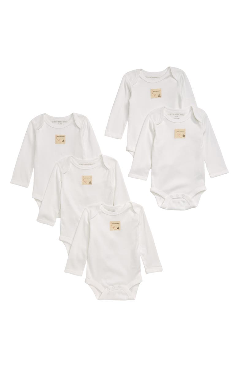 Burt's Bees Baby 5-Pack Organic Cotton Bodysuits, Main, color, 