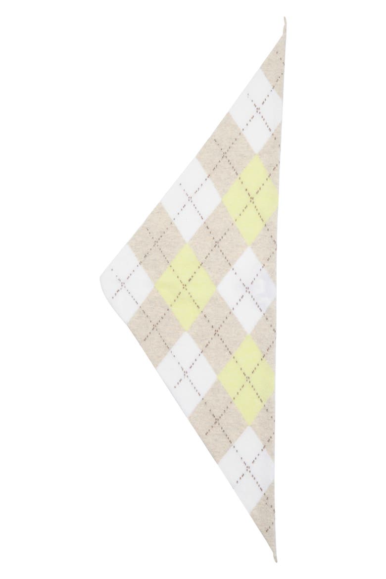 Clan Argyle Plaid Cashmere Triangle Scarf, Alternate, color, LUNAN SAND JU1629
