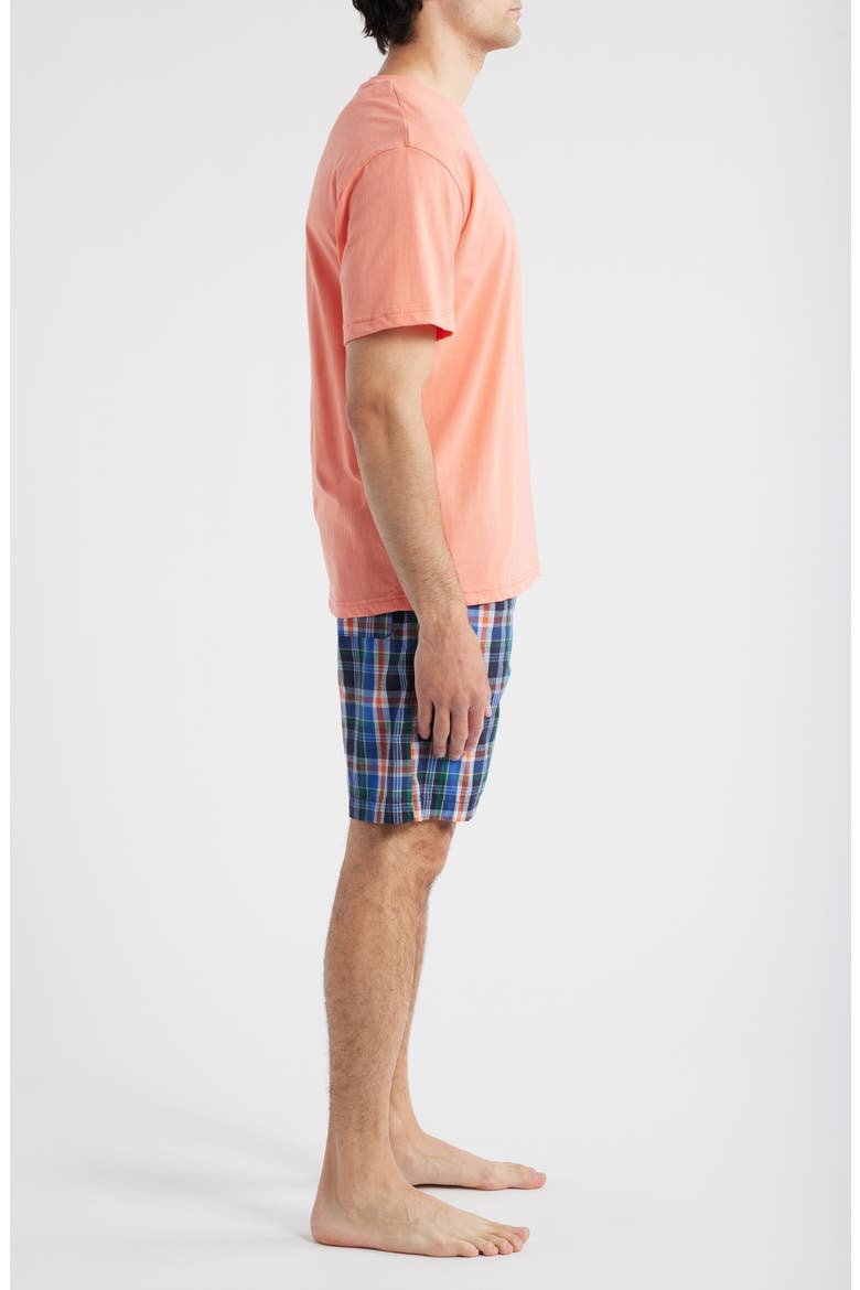 Cozy Pajama T-Shirt & Woven Cotton Shorts Set, Alternate, color, MARLIN PLAID