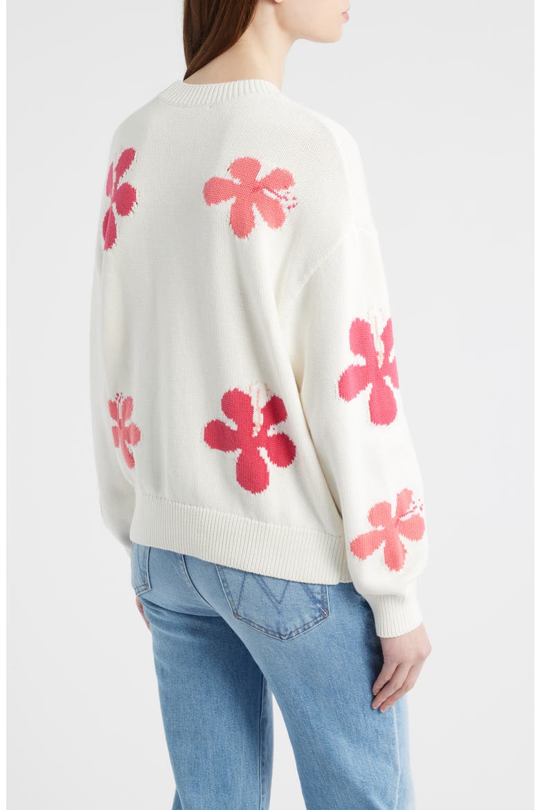 Zoey Floral Intarsia Cotton Sweater, Alternate, color, KAUAI