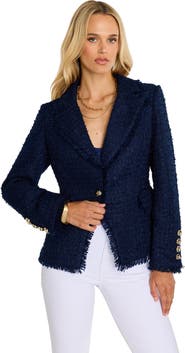 The Noli Shop Giselle Single-Breasted Tweed Blazer