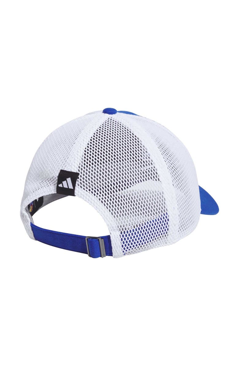 adidas Men's adidas Royal Kansas Jayhawks Mascot Slouch Trucker Adjustable Hat, Alternate, color, Royal