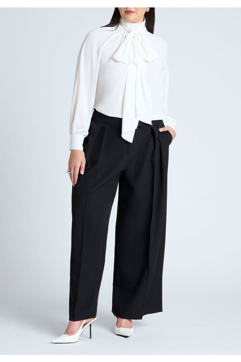 Dramatic Neck-Tie Blouse, Alternate, color, SUGAR SWIZZLE