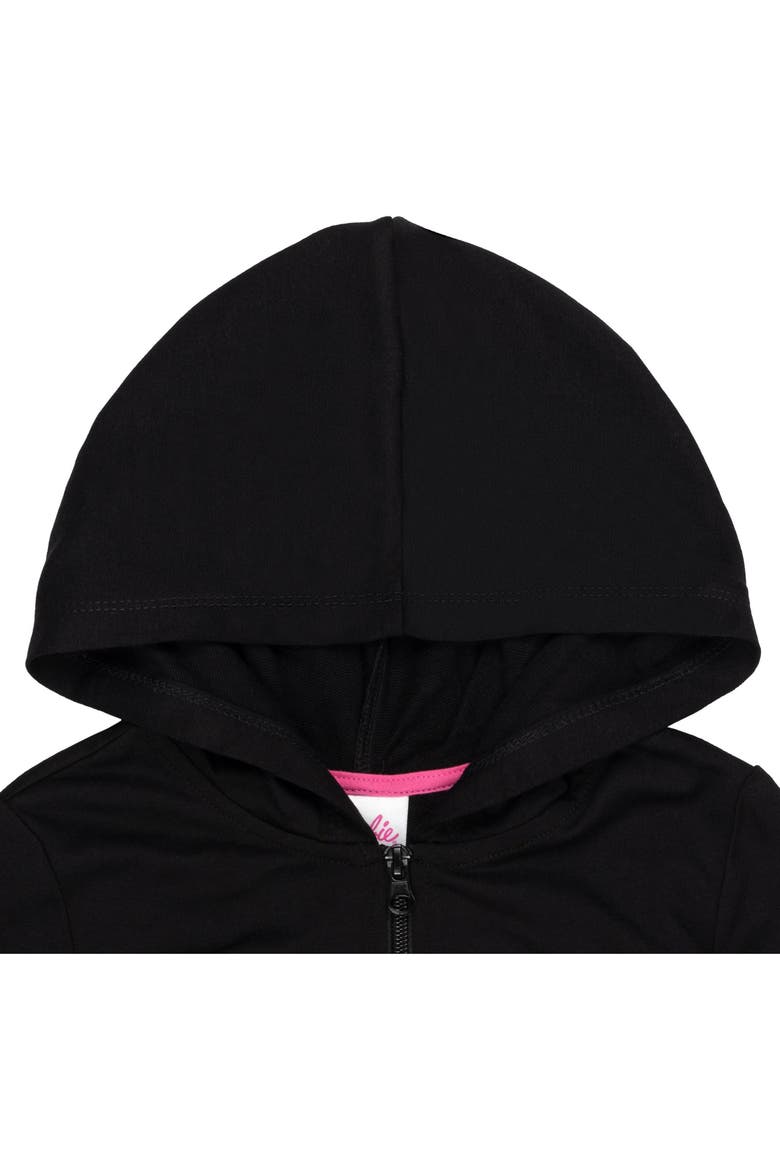 Zip-Up Hoodie, Alternate, color, Black Pink