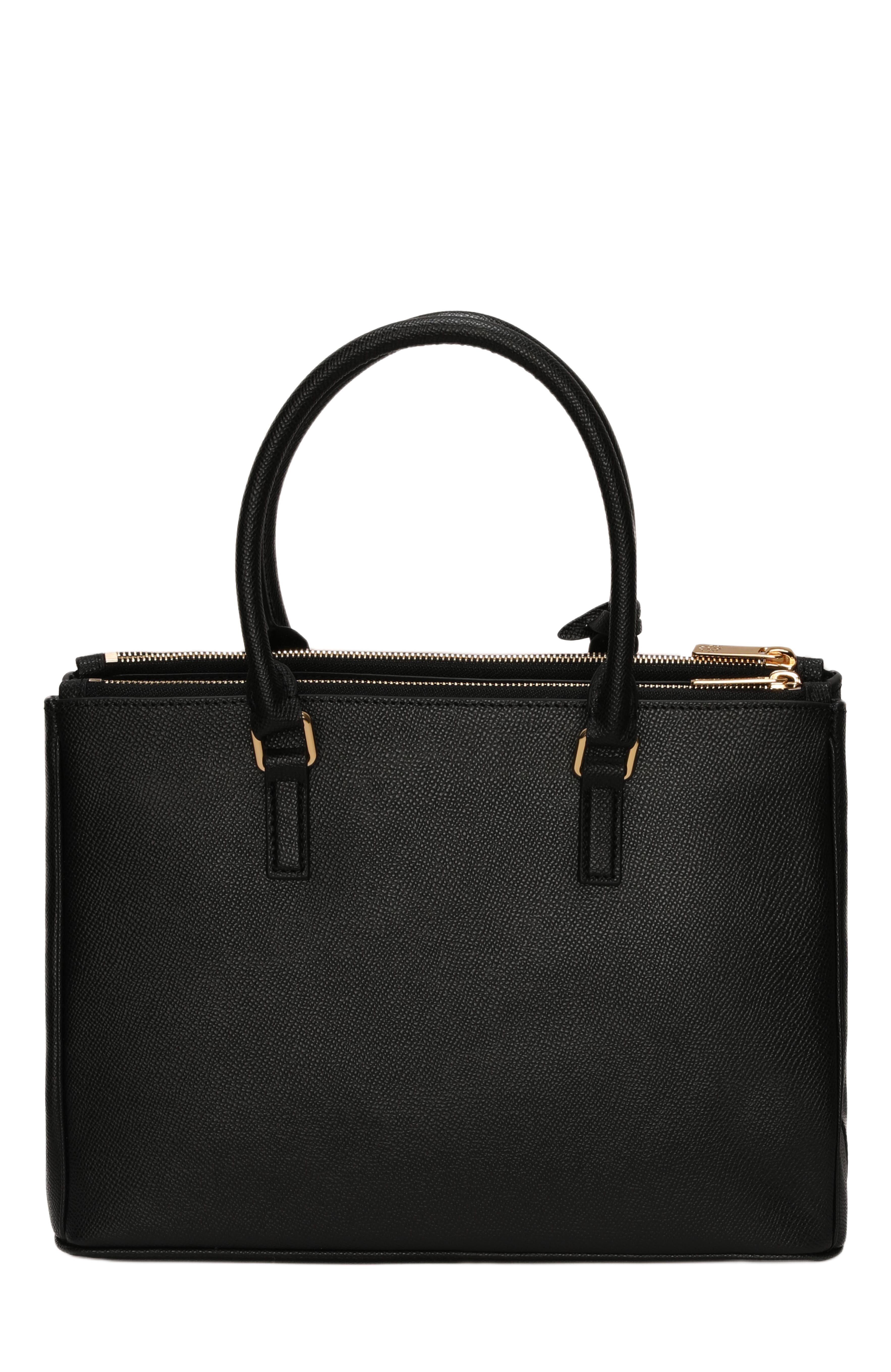 GORSKI Top Handle Leather Purse with Crossbody Strap, Alternate, color, Black