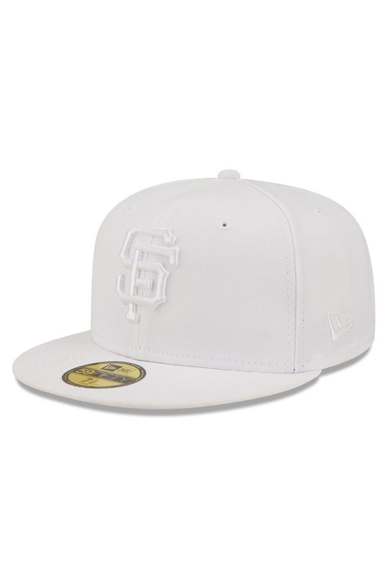 Men's New Era San Francisco Giants White on White 59FIFTY Fitted Hat, Main, color, White