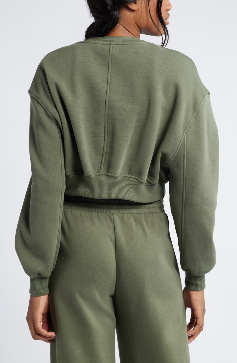 BP. Crop Sweatshirt, Alternate, color, Green Beetle