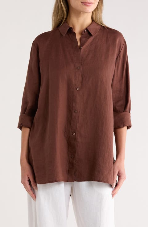 Oversize Organic Linen Button-Up Shirt