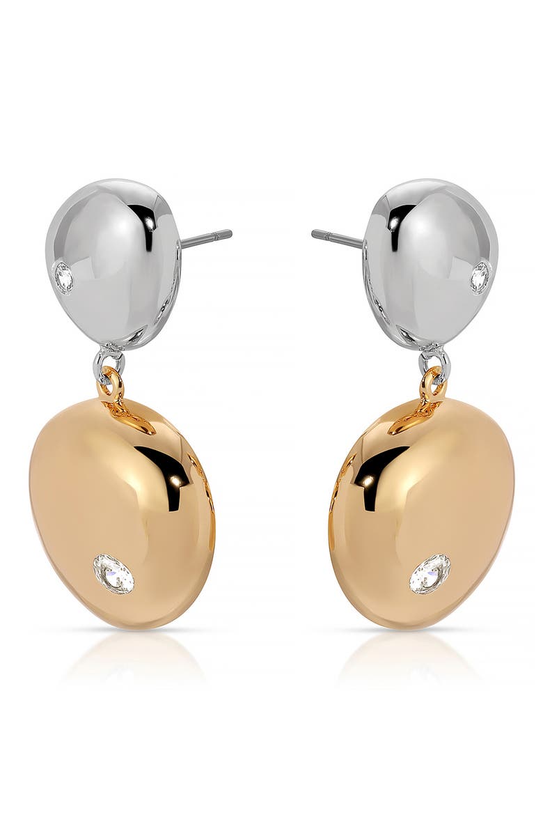Polished Pebble Drop Earrings, Alternate, color, MIXED METAL