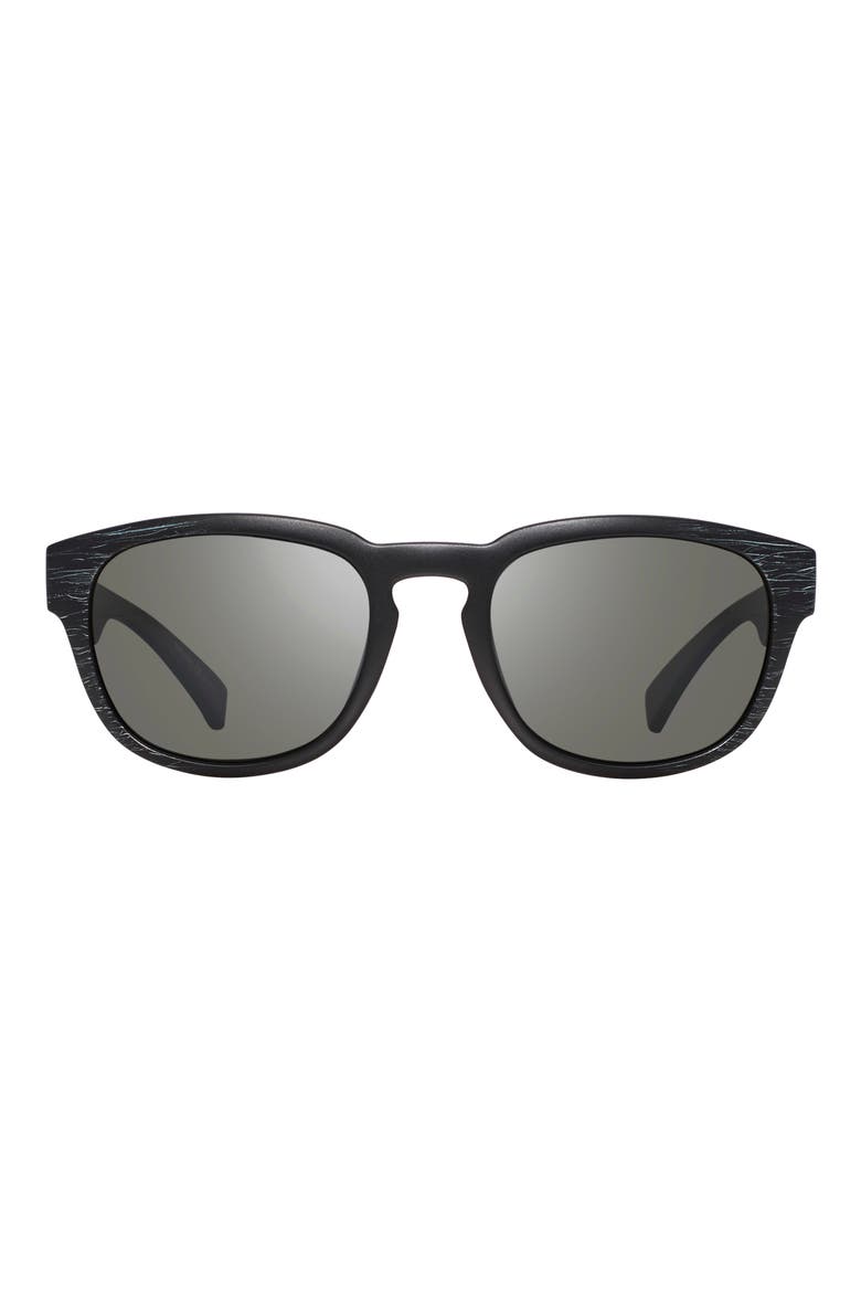 Zinger 53mm Polarized Round Sunglasses, Main, color, MATTE BLACK SCRATCH