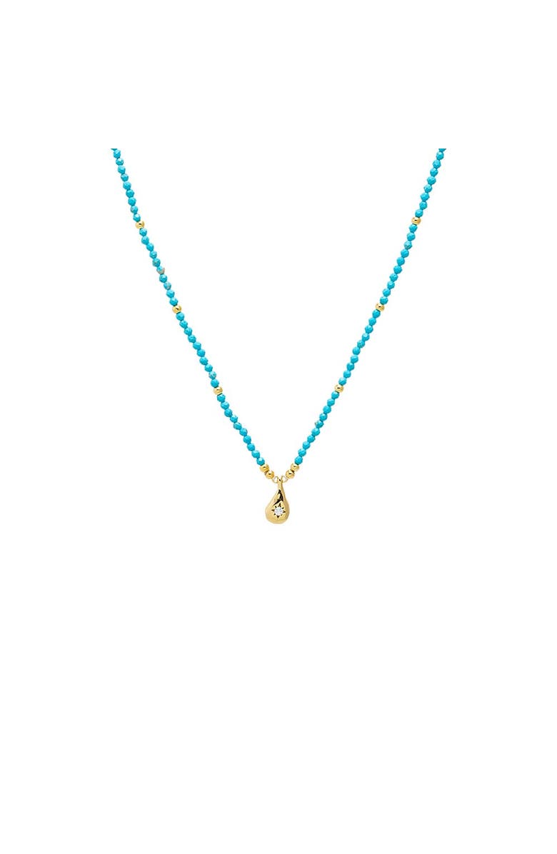 BY ADINA EDEN Turquoise Beaded Teardrop Pendant Necklace, Alternate, color, Turquoise