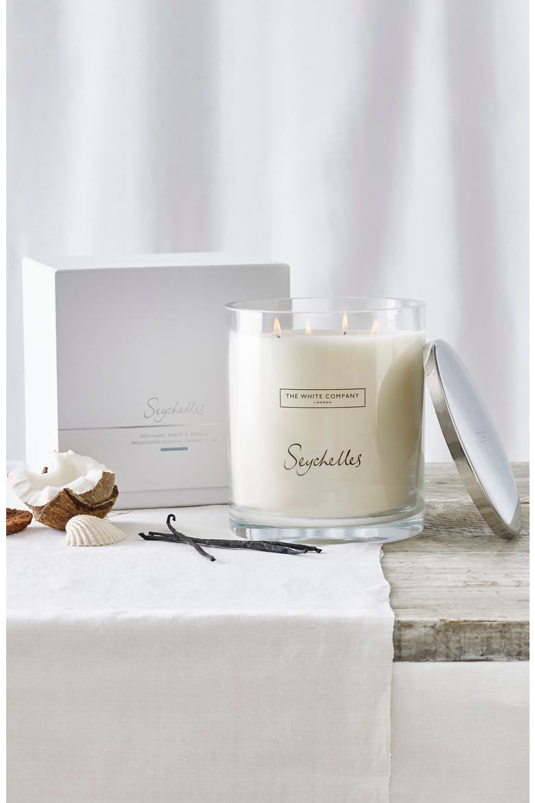 Seychelles Indulgence Scented Candle, Main, color, WHITE
