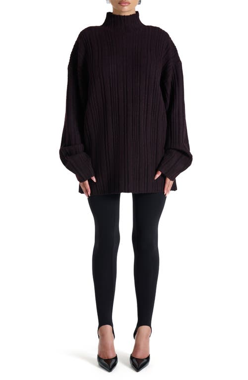 Naked Wardrobe Oversize Funnel Neck Sweater In Black