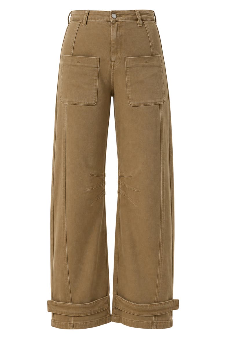 High Waist Patch Pocket Wide Leg Barrel Jeans, Alternate, color, KINETIC