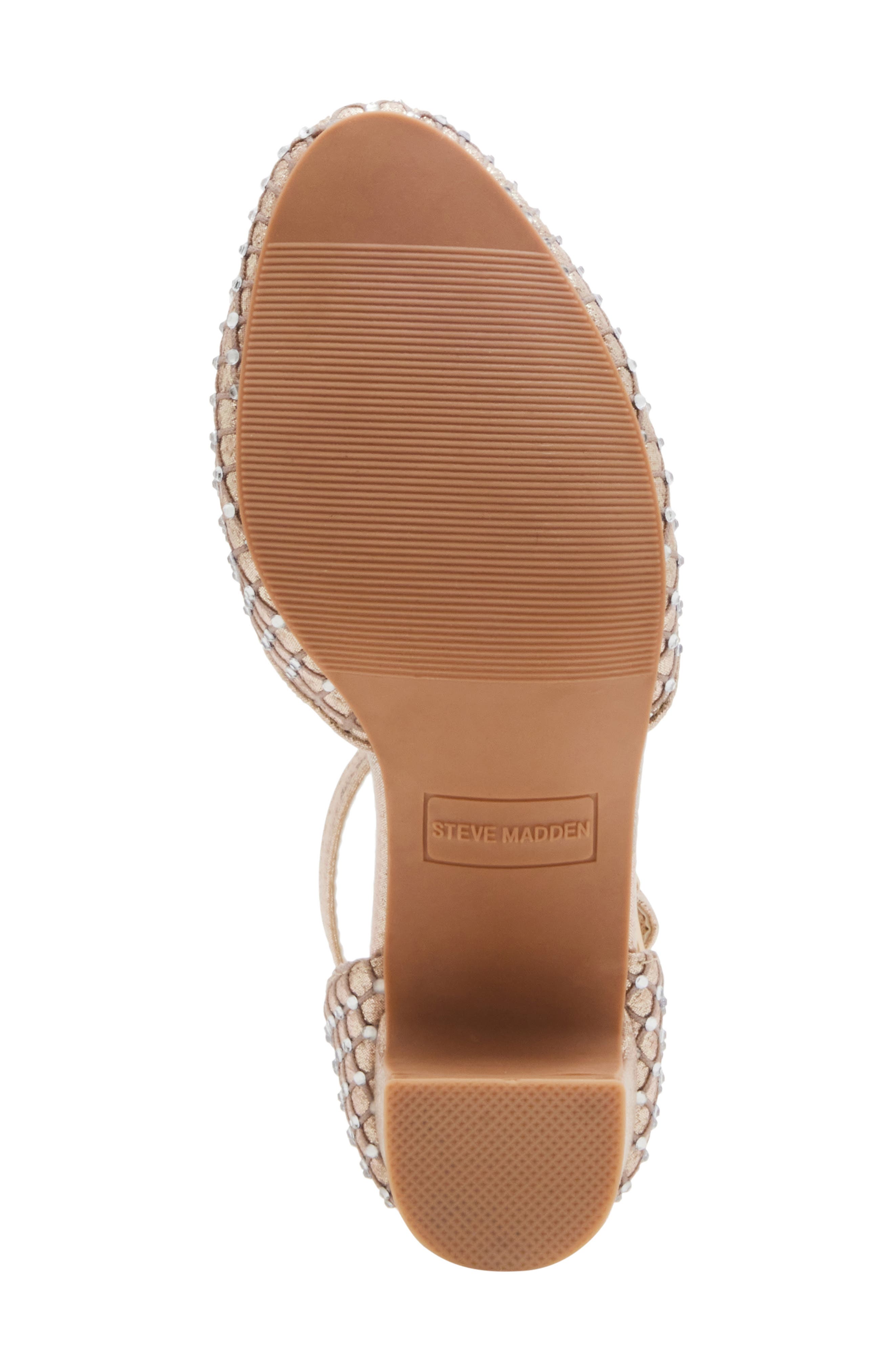 Steve Madden Prettyy Ankle Strap Block Heel Pump, Alternate, color, Gold Mesh