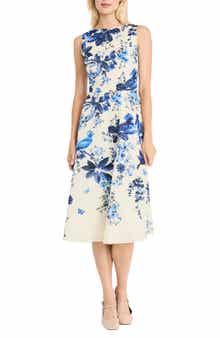 Maggy London Cotton Voile Fit & Flare Midi Dress