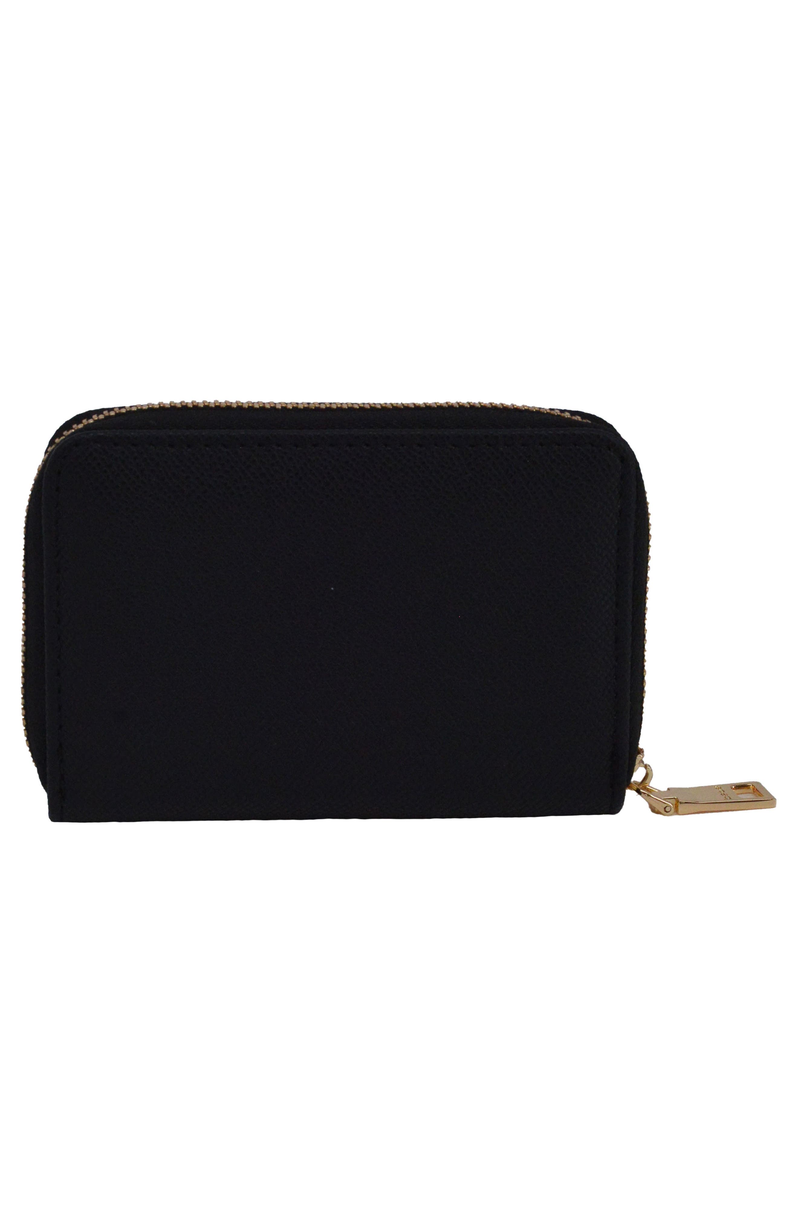 bebe Sagan Stud Crossbody and Zip Wallet, Alternate, color, Black