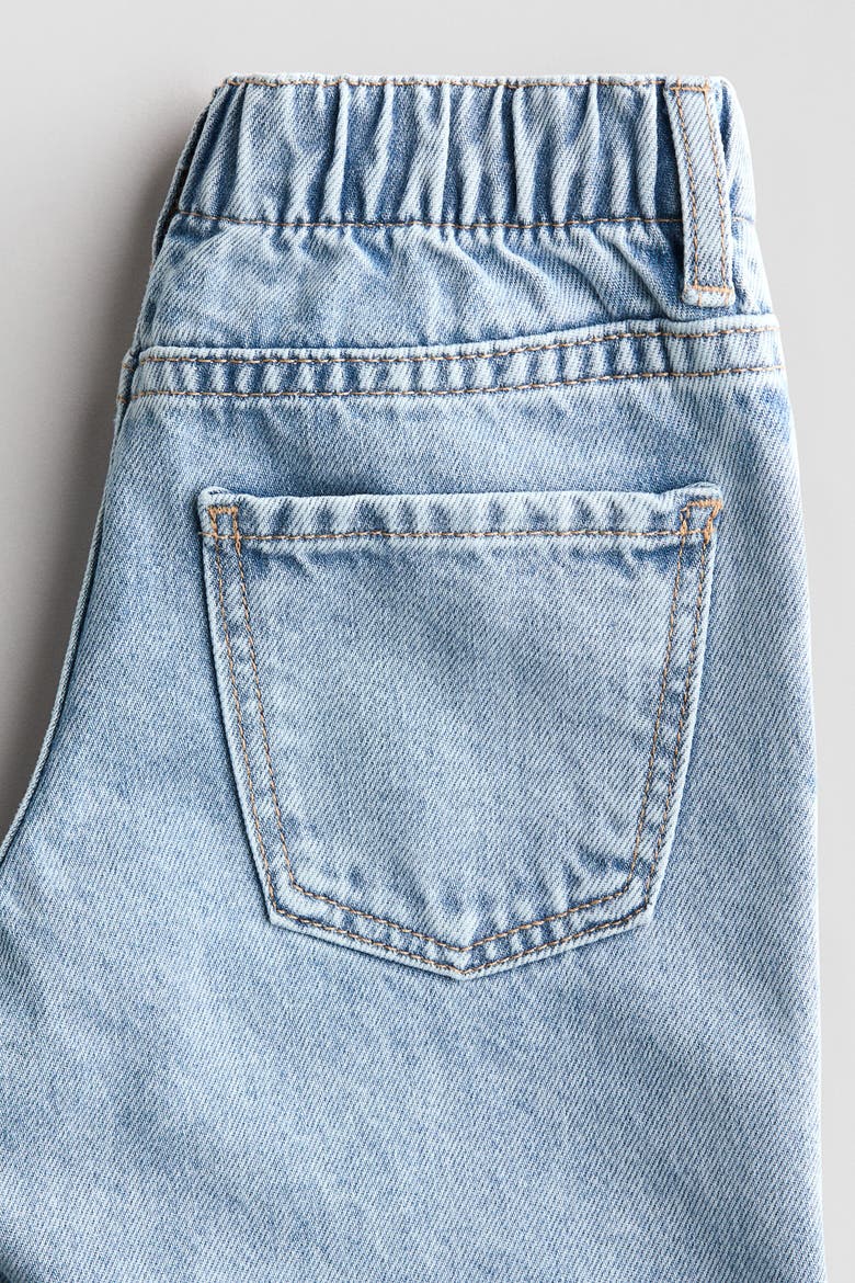 Motif-detail Wide Leg Jeans, Alternate, color, Light denim blue/hearts