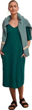 Celtic & Co. Linen Blend V-Neck Midi Dress